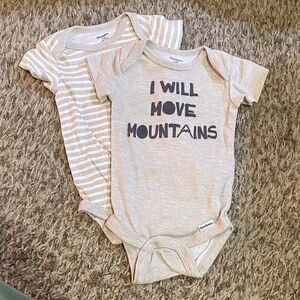 Gerber Beige and White Baby Bodysuits